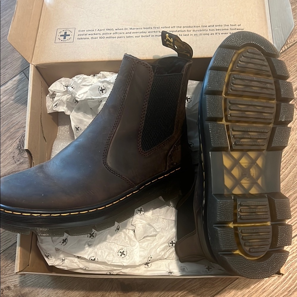 Dr. Martens Brown Chelsea Boots with Chunky Sole